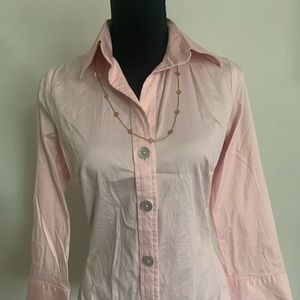 BANANA REPUBLIC pink 3/4 blouse size S good for office work four buttons front